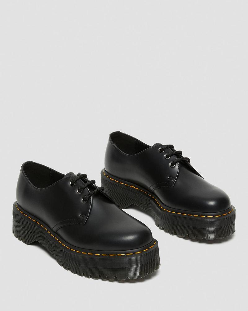 Men's Dr Martens 1461 Smooth Leather Platform Shoes Black | AU 624DFM